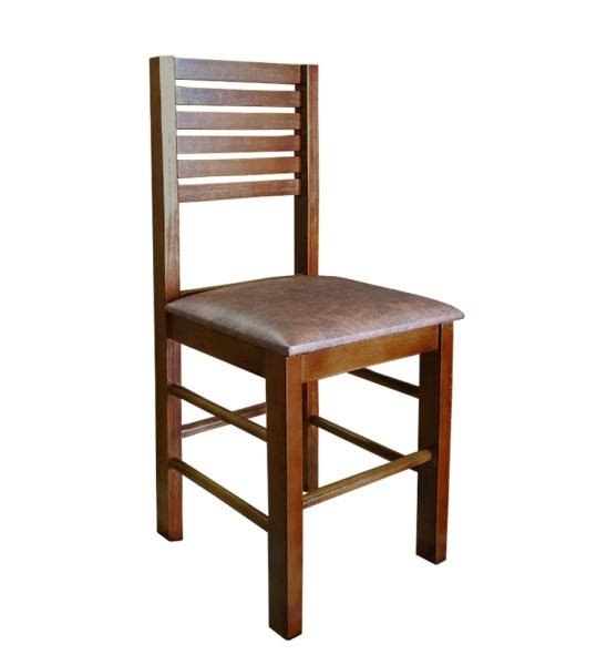 Cadeira Fixa Laguna de Madeira com Estofado - Mel - 1
