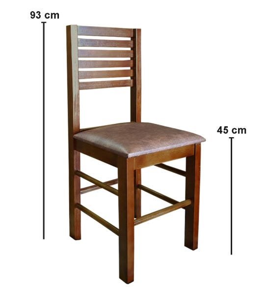 Cadeira Fixa Laguna de Madeira com Estofado - Mel - 3