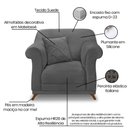 Ver imagem 7 de Kit Poltrona e Sofá Living 2 Lugares 1,80m Vênus Suede Pés Castanho - Pallazio - Cinza