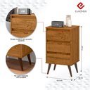 Ver imagem 6 de Kit 2 Mesa de Cabeceira Retrô Wood 3 Gavetas Freijó – EJ Móveis