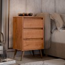 Ver imagem 2 de Kit 2 Mesa de Cabeceira Retrô Wood 3 Gavetas Freijó – EJ Móveis