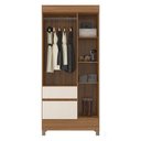 Ver imagem 5 de Cômoda Montevidéu e Guarda Roupa Solteiro Amêndola Off White - Demóbile