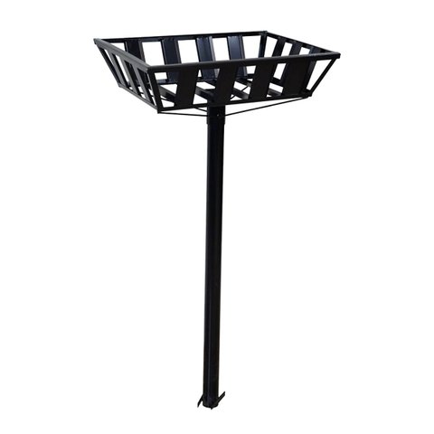 Lixeira de Rua Calçada Popular Cesto Raso Preta 112x60x45cm Ouro Minas