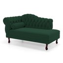 Ver imagem 5 de Divã Recamier Chaise Longue Lavínia 150cm Capitonê Pés de Madeira Veludo Verde Escuro - Desk