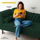 Ver imagem 3 de Divã Recamier Chaise Longue Lavínia 150cm Capitonê Pés de Madeira Veludo Verde Escuro - Desk