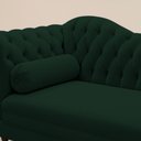 Ver imagem 6 de Divã Recamier Chaise Longue Lavínia 150cm Capitonê Pés de Madeira Veludo Verde Escuro - Desk