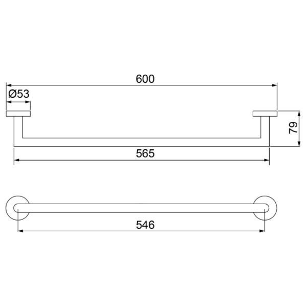 Porta Toalha Barra Loren Loft Nickel 2040 N82 Lorenzetti - 3