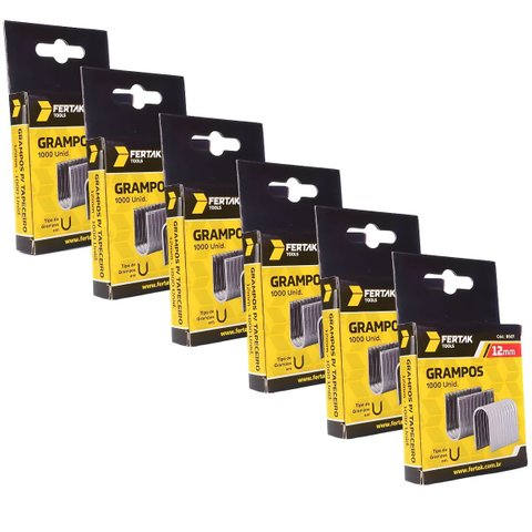 Grampos 12mm Tipo U para Grampeador de Pressão com 6000 Un | Fertak