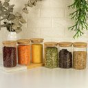 Ver imagem 2 de Conjunto de 6 Potes Herméticos de 600 ml com Tampa de Bambu
