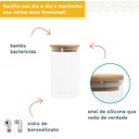 Ver imagem 4 de Conjunto de 6 Potes Herméticos de 600 ml com Tampa de Bambu