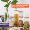 Conjunto de 6 Potes Herméticos de 400 Ml com Tampa de Bambu - 4