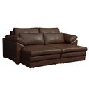 Ver imagem 2 de Sofá Decorativo Piece Bipartido Retrátil Sala de Estar 215cm Couro Caramelo G58 - Gran Belo