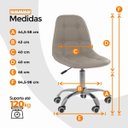 Ver imagem 6 de Cadeira Office Eiffel Botonê Ajustável Oficial Giratória - Bege - 2