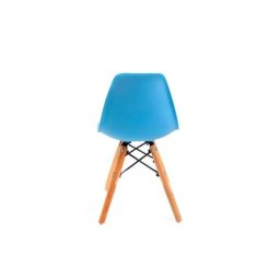 Cadeira Eames Infantil Azul - Base Madeira Natural - 4