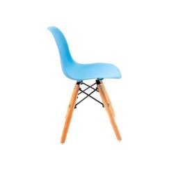 Cadeira Eames Infantil Azul - Base Madeira Natural - 2