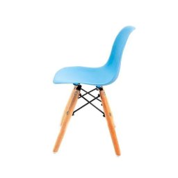 Cadeira Eames Infantil Azul - Base Madeira Natural - 3