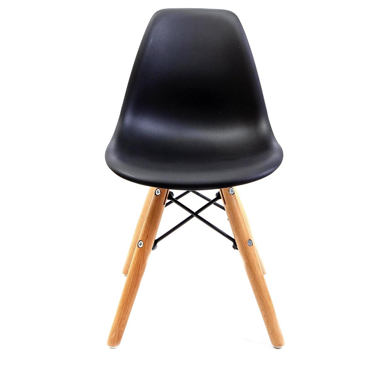 Cadeira Eames Infantil Preta - Base Madeira Natural - 2