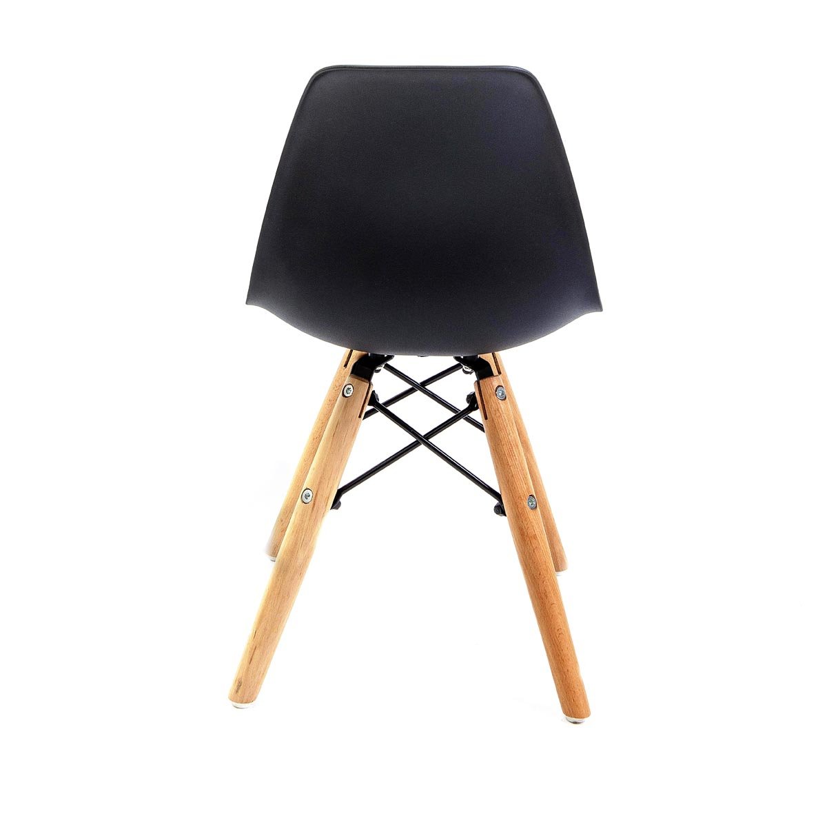 Cadeira Eames Infantil Preta - Base Madeira Natural - 5