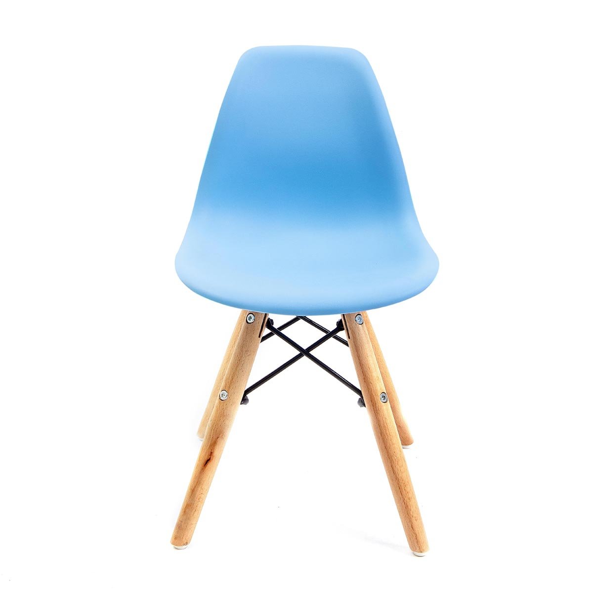 Conjunto com 2 Cadeiras Eames Infantil Azul - Base Madeira Natural - 2