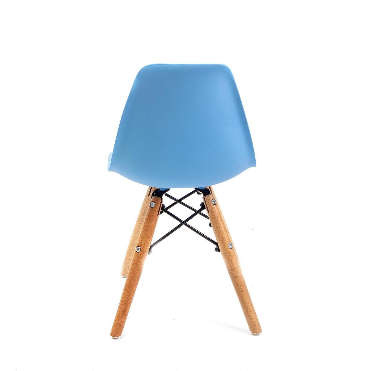 Conjunto com 2 Cadeiras Eames Infantil Azul - Base Madeira Natural - 5