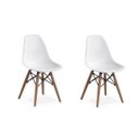 Ver imagem 1 de Conjunto com 2 Cadeiras Eames Infantil Branca - Base Madeira Natural
