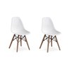 Conjunto com 2 Cadeiras Eames Infantil Branca - Base Madeira Natural - 1