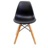 Conjunto com 2 Cadeiras Eames Infantil Preta - Base Madeira Natural - 3
