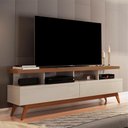 Ver imagem 1 de Rack para TV Domus 50 Polegadas 160cm MDP MDF Off White Freijó Germai Móveis