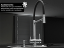 Ver imagem 2 de Torneira Monocomando Platino Flexível com Bica Giratória, Arejador e Engate para Filtro
