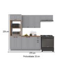 Ver imagem 4 de Cozinha Completa Bariloche 12 Portas 2 Gavetas com Tampo 100% MDF Titânio Fosco - Indékes