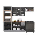 Ver imagem 3 de Cozinha Completa Bariloche 12 Portas 2 Gavetas com Tampo 100% MDF Titânio Fosco - Indékes