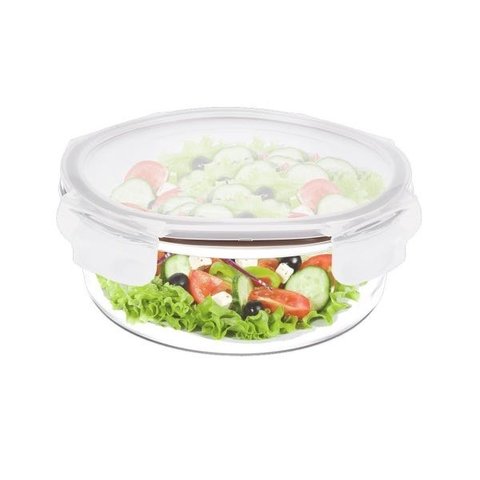 POTE DE VIDRO REDONDO MARMITA HERMETICO 400ML LOCK&STOCK