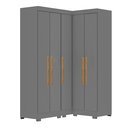 Ver imagem 2 de Armário Multiuso para Lavanderia Modulado 5 Portas com Pés Ônix Aurora Cinza/Onix