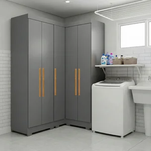 Armário Modulação Lavanderia 5 Portas com Pés Aurora