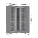 Ver imagem 3 de Armário Multiuso para Lavanderia Modulado 5 Portas com Pés Ônix Aurora Cinza/Onix