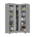 Ver imagem 4 de Armário Multiuso para Lavanderia Modulado 5 Portas com Pés Ônix Aurora Cinza/Onix