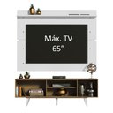 Ver imagem 4 de Rack Madesa Dubai e Painel para Tv até 65 Polegadas com Pés - Rustic/branco 5z09