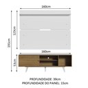 Ver imagem 3 de Rack Madesa Dubai e Painel para Tv até 65 Polegadas com Pés - Rustic/branco 5z09