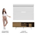 Ver imagem 6 de Rack Madesa Dubai e Painel para Tv até 65 Polegadas com Pés - Rustic/branco 5z09