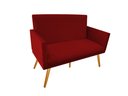 Ver imagem 2 de Namoradeira Nina Decorativa Suede Vermelho 2 Lugares Pés Madeira Ms Decor