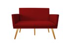Ver imagem 1 de Namoradeira Nina Decorativa Suede Vermelho 2 Lugares Pés Madeira Ms Decor