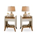 Ver imagem 5 de Kit 2 Mesas de Cabeceiras para Quarto Retrô Pé de Madeira