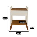 Ver imagem 4 de Kit 2 Mesas de Cabeceiras para Quarto Retrô Pé de Madeira