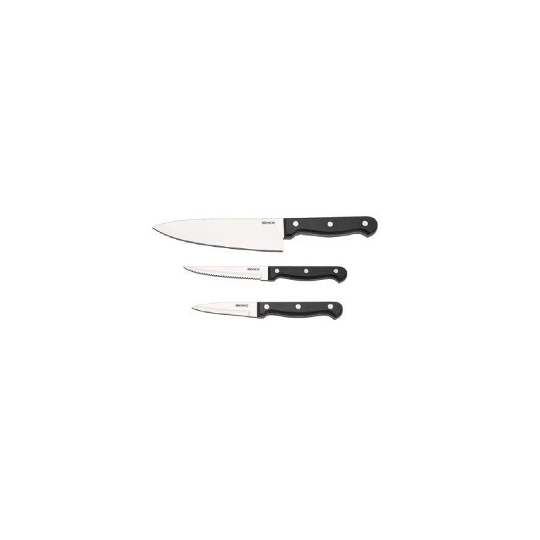 Conjunto de facas Inox Suprema Brinox Multiuso - 3 peças