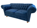 Ver imagem 1 de Sofá Chesterfield Luiz XV Veludo Azul Marinho 1,80cm