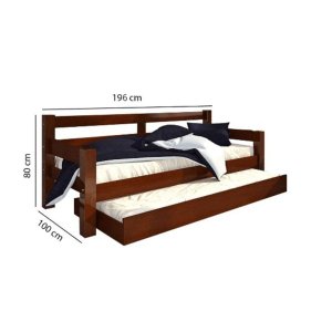 Bicama / Sofá Cama de Madeira Maciça - Confort