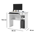 Ver imagem 3 de Escrivaninha / Mesa de Computador - Branca 1 Gaveta - Viena