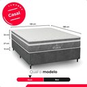 Ver imagem 4 de Cama Box Casal Cinza + Colchão Paris Molas Ensacadas Cinza Suede Cinza/cinza