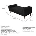 Ver imagem 5 de Recamier Baú Félix Solteiro 140 cm Suede - ADJ Decor - Preto