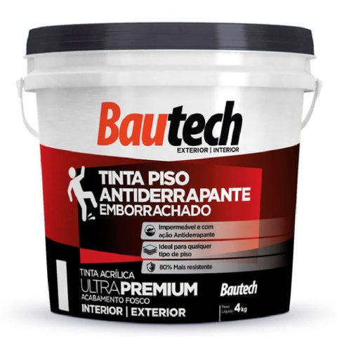 Tinta Piso Anti Derrapante 4 Kilo Platina - 37007 - Bautech